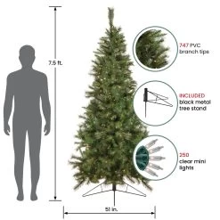 7.5' Pre-Lit Slim Canyon Pine Half Wall Artificial Christmas Tree - Clear Lights -Christmas Decoration Store northlight20gb20ytc257 gr 93554.1667263640