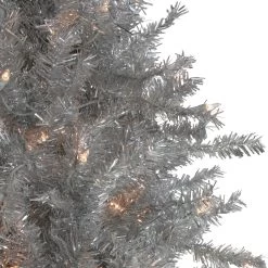 7.5' Pre-Lit Silver Tinsel Pine Slim Artificial Christmas Tree - Clear Lights 9 7.5' Pre-Lit Silver Tinsel Pine Slim Artificial Christmas Tree - Clear Lights -Christmas Decoration Store northlight20gb91012 same20as20gb91014 2 21580.1667530426