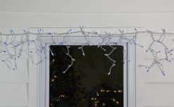 50 Blue Mini Window Curtain Icicle Christmas Lights - 2.6 Ft White Wire -Christmas Decoration Store northlight20ha16041 1 10783.1667576208