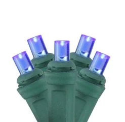 4' X 6' Blue LED Wide Angle Christmas Net Lights, Green Wire