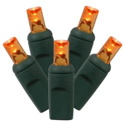 4' X 6' Orange LED Net Style Christmas Lights - Green Wire