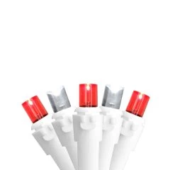 100-Count Red And Pure White LED Wide Angle Icicle Christmas Lights - 5.5ft White Wire