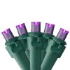 50 Purple LED Wide Angle Christmas Lights - 16.25 Ft Green Wire