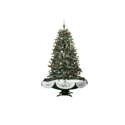 5.5' Pre-Lit Medium Musical Snowing Artificial Christmas Tree With Umbrella Base - Blue LED Lights -Christmas Decoration Store northlight20r64881 2 55719.1677248135
