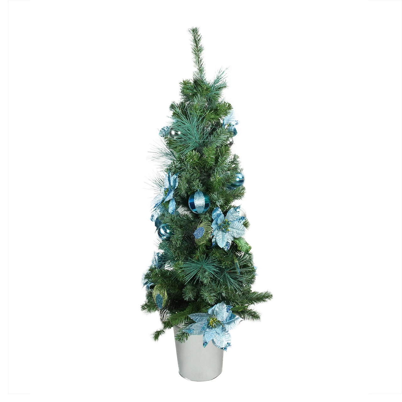 4' Green Potted Two-Tone Pine Pencil Artificial Christmas Tree - Unlit 3 4' Green Potted Two-Tone Pine Pencil Artificial Christmas Tree - Unlit