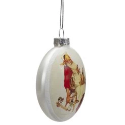 Set Of 3 Norman Rockwell Glass Christmas Disc Ornament -Christmas Decoration Store northlight20yl93413c 53391.1667530118