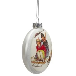 Set Of 3 Norman Rockwell Glass Christmas Disc Ornament -Christmas Decoration Store northlight20yl93415c 91502.1667530118