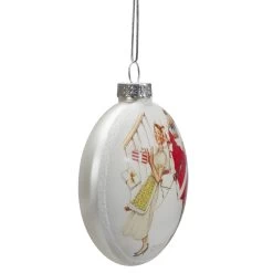 Set Of 3 Glass Norman Rockwell Christmas Disc Ornament -Christmas Decoration Store northlight20yl93419201 94566.1667487919