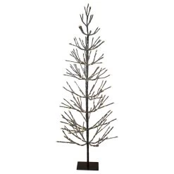 6' Pre-Lit LED Brown Artificial Christmas Tree With Icicle Lights- Clear Lights