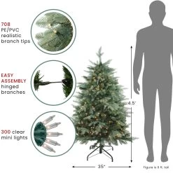 4.5' Pre-Lit Medium Washington Frasier Fir Artificial Christmas Tree - Clear Lights -Christmas Decoration Store northlight b03888 thumbnail 2 01406.1667641007