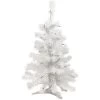 3' Pre-Lit Slim White Pine Artificial Christmas Tree - Green Lights