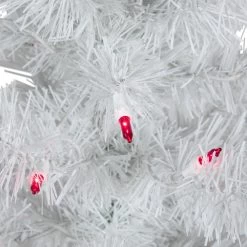 3' Pre-Lit White Iridescent Pine Slim Artificial Christmas Tree - Pink Lights -Christmas Decoration Store northlight b03901 03 45698.1667658036