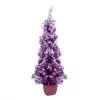 3.5' X 18'' Pre-Lit Potted Flocked Purple Pencil Tinsel Artificial Christmas Tree - Clear Lights -Christmas Decoration Store northlight b36257 purple 90424.1667664581
