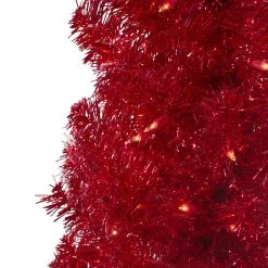 4' Pre-Lit Slim Red Artificial Christmas Tree - Clear Lights -Christmas Decoration Store northlight b83508 3 03085.1667488436