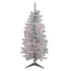 4' X 22" Pre-Lit Slim Silver Artificial Tinsel Christmas Tree - Clear Lights -Christmas Decoration Store northlight b83510 84767.1683034971