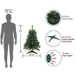 3' Pre-Lit Green Medium Blackwater Fir Artificial Christmas Tree - Clear Lights 9 3' Pre-Lit Green Medium Blackwater Fir Artificial Christmas Tree - Clear Lights -Christmas Decoration Store northlight b83526 2 74838.1667655503