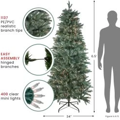 6.5' Pre-Lit Slim Washington Frasier Fir Artificial Christmas Tree - Clear Lights -Christmas Decoration Store northlight b84774 updated august 72542.1667536739