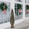 5' Prelit Fiber Optic LED Topiary Outdoor Artificial Christmas Tree