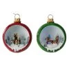 Set Of 2 LED Lighted Winter Scene Christmas Ornament Decorations 5.75"