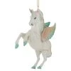 5.25" White Unicorn Glass Christmas Ornament