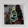15" LED Lighted Neon Style Christmas Tree Window Silhouette