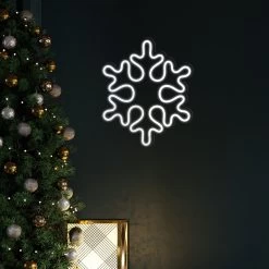 15" White LED Lighted Neon Style Snowflake Christmas Window Silhouette -Christmas Decoration Store northlight fm94473 120copy 14853.1667531001