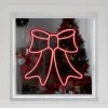 15" Red LED Lighted Neon Style Bow Christmas Window Silhouette