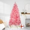6' Pre-Lit Slim Flocked Pine Artificial Christmas Tree - Clear Lights
