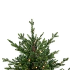 4' Pre-Lit Potted Deluxe Russian Pine Artificial Christmas Tree, Warm White LED Lights -Christmas Decoration Store northlight gb20ytp456 gr 2 75785.1667530382