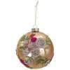 4.5" Pink Floral Applique Glass Ball Christmas Ornament -Christmas Decoration Store northlight gb26162 1 updated 80504.1667487528