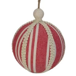 Red Striped And Ribboned Christmas Ball Ornament 6.75" (170mm) -Christmas Decoration Store northlight gb28218 2 86052.1667529965