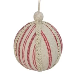 6" White And Red Striped Ball Christmas Ornament With Rope Accent -Christmas Decoration Store northlight gb28220 1 70132.1667531242