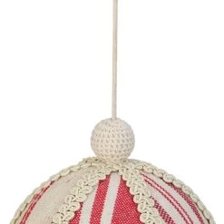 6" White And Red Striped Ball Christmas Ornament With Rope Accent -Christmas Decoration Store northlight gb28220 2 48978.1667531243
