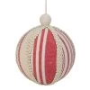 6" White And Red Striped Ball Christmas Ornament With Rope Accent -Christmas Decoration Store northlight gb28220 53572.1667531241