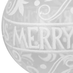Clear And White "Merry Christmas" Glass Christmas Ball Ornament 4.5" (114mm) -Christmas Decoration Store northlight gb28226 2 84869.1669835570