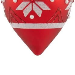 5.25" Glittered Red And White Snowflake Glass Finial Christmas Ornament -Christmas Decoration Store northlight gb94424 sample 2 87757.1673400955
