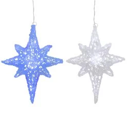 24" Color Changing Blue And White LED Bethlehem Star Hanging Christmas Decoration