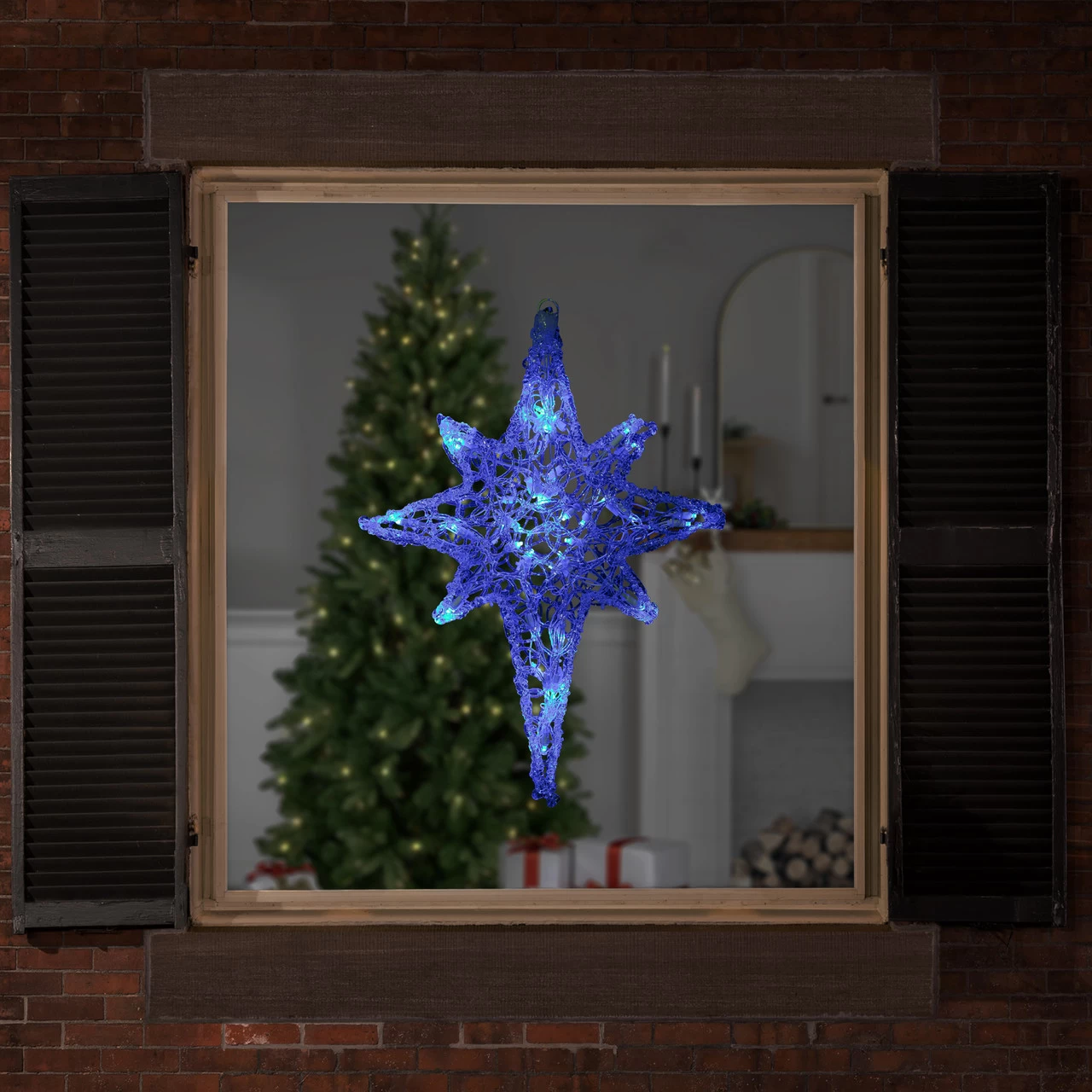 24" Color Changing Blue And White LED Bethlehem Star Hanging Christmas Decoration 5 24" Color Changing Blue And White LED Bethlehem Star Hanging Christmas Decoration - Image 3