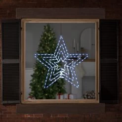 24" LED Lighted Layered Stars 8 Function Christmas Window Silhouette -Christmas Decoration Store northlight gv94145 3 61460.1681755562