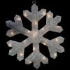 20" Lighted Silver Tinsel Snowflake Christmas Window Decor -Christmas Decoration Store northlight h85171 1 32023.1667020263