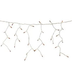 100 Count Orange Mini Icicle Christmas Lights - 3.5 Ft White Wire -Christmas Decoration Store northlight ha91230 layered 2 79846.1667521729