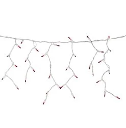 100 Count Red Mini Icicle Christmas Lights - 3.5 Ft White Wire -Christmas Decoration Store northlight ha91233 layered 2 41800.1667533742