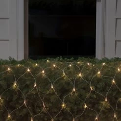 2' X 8' Warm White LED Wide Angle Net Style Column Wrap Christmas Lights, White Wire -Christmas Decoration Store northlight ha92025 2 82863.1667662089