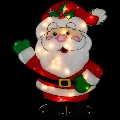 30.5" Lighted 2 Dimensional Santa Claus Christmas Outdoor Decoration