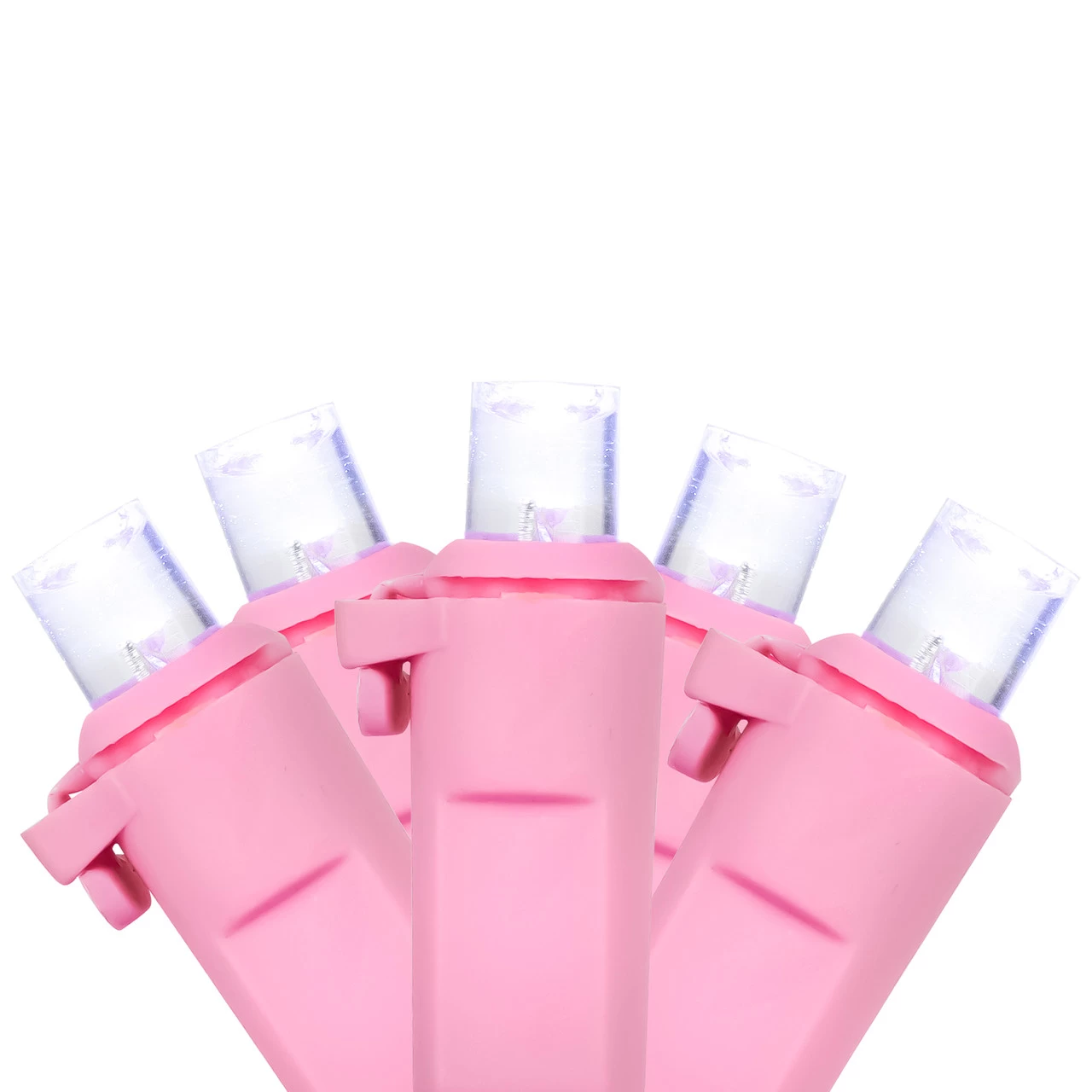 100-Count Pure White LED Wide Angle Christmas Lights, 33ft Pink Wire 3 100-Count Pure White LED Wide Angle Christmas Lights, 33ft Pink Wire