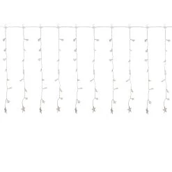 120 LED Warm White Curtain Christmas Lights - 7.5' Clear Wire