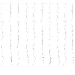 600 LED Warm White Curtain Christmas Lights - 6.5' Clear Wire