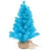 17.5" Cerulean Blue Pine Tree In Natural Jute Base Christmas Decoration