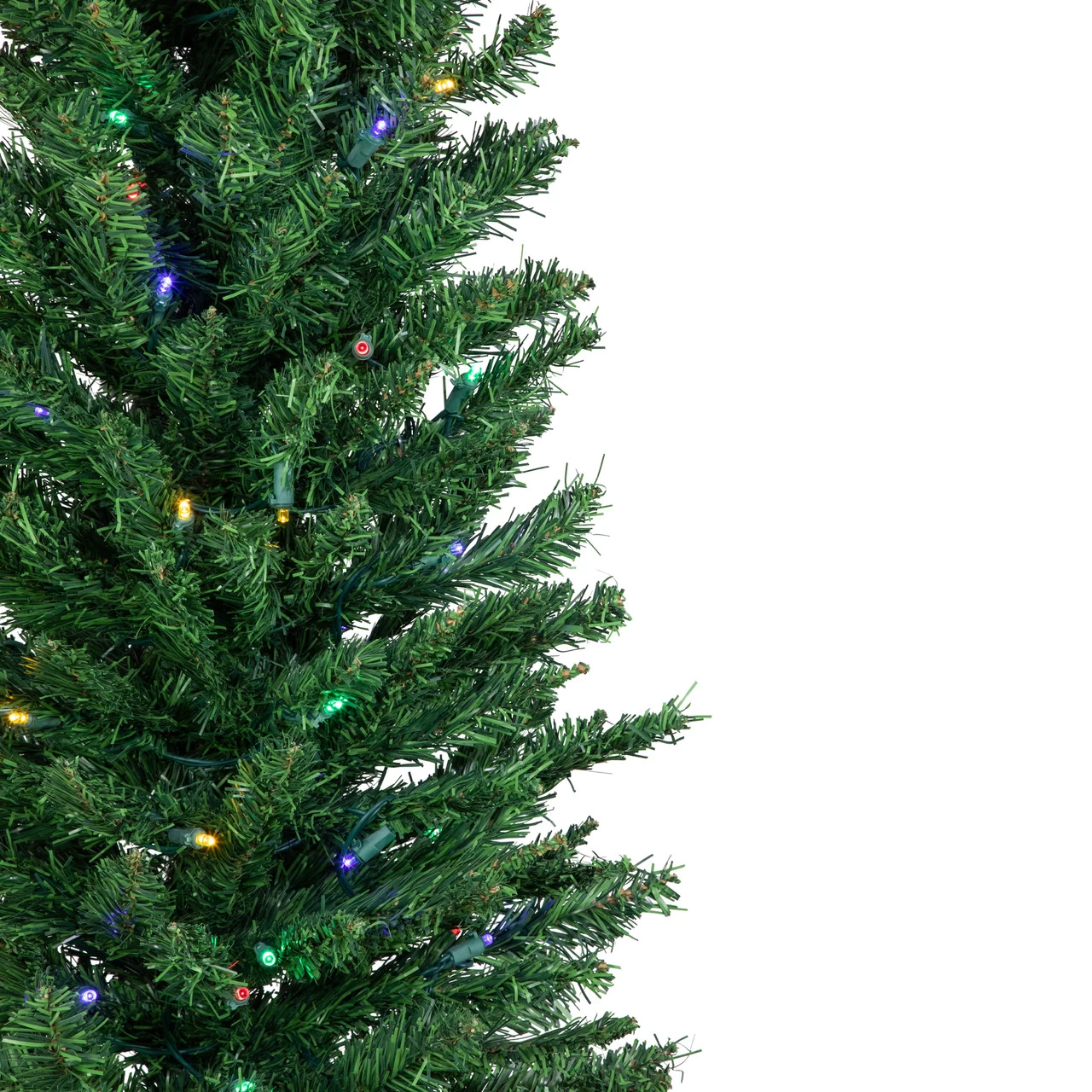 6' Pre-Lit Pencil Northern Balsam Fir Artificial Christmas Tree, Multi LED Lights 4 6' Pre-Lit Pencil Northern Balsam Fir Artificial Christmas Tree, Multi LED Lights - Image 2