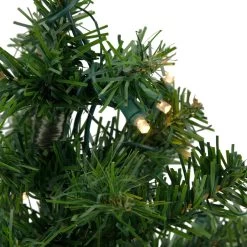 18" Pre-Lit Two-Tone Green Pine Artificial Christmas Tree In Burlap, Clear LED Lights -Christmas Decoration Store northlight j00070 9 96845.1667530693